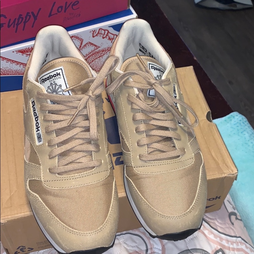 Tan Reebok classics